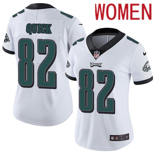 Women Philadelphia Eagles #82 Mike Quick Nike White Vapor Limited NFL Jersey->women nfl jersey->Women Jersey
